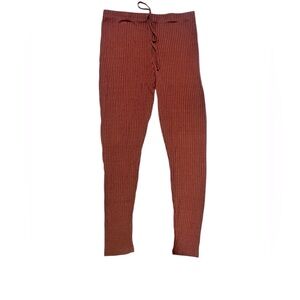 Shein Curve Burnt Orange Straight/Slim Knit Lounge Pants